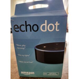 Amazon Smart Speaker - Echo Dot (2nd Generation) - Black with Adapter and Cable